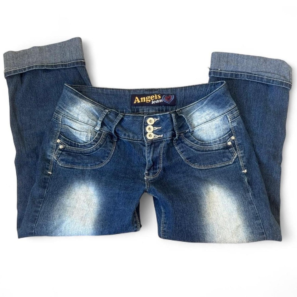 Y2K Angels Low Rise Capris 2000s Mall Core Faded Sz 9